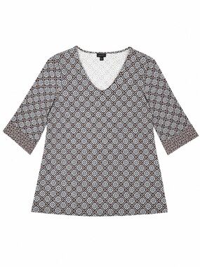 J. Jill Wearever Collection XL Geometric Print Stretch Knit Tunic Top